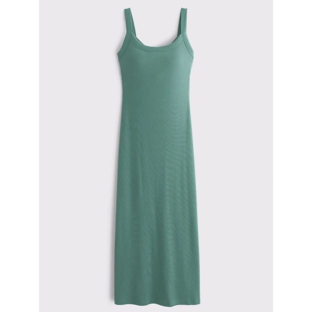 Abercrombie & Fitch Womens XXS Green Ribbed Tank Maxi Dress Sleeveless Casual